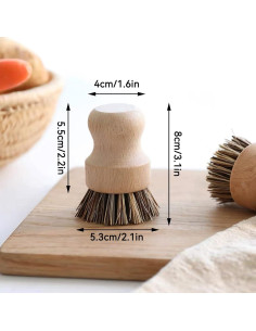 Cepillo de Limpieza de Verduras Agatige con Mango de Madera 2