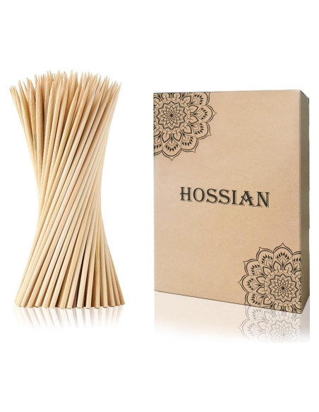 HOSSIAN 150 Palitos de Bambú Natural 15.24 cm para Aperitivos