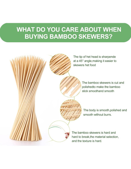 HOSSIAN 150 Palitos de Bambú Natural 15.24 cm para Aperitivos