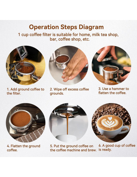 Canasta de Filtro de Acero Inoxidable Agatige 51mm 2 Tazas