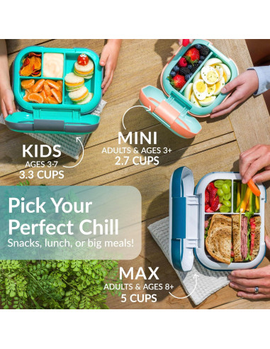 Bentgo Chill Max Caja de Almuerzo XL 5 Tazas a Prueba de Fugas