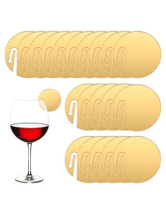 Etiquetas de Bebida Acrílicas Redondas SUNNYCLUE - 20 Pcs Doradas