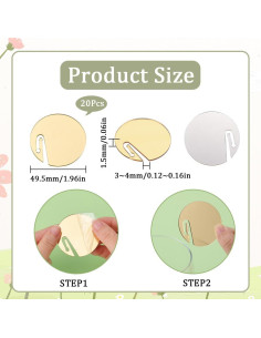 Etiquetas de Bebida Acrílicas Redondas SUNNYCLUE - 20 Pcs Doradas 2