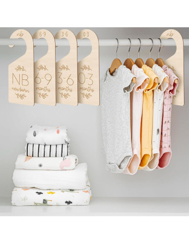 Divisores de Armario para Bebés KINYFY - 7 Pcs Madera 17x8 cm