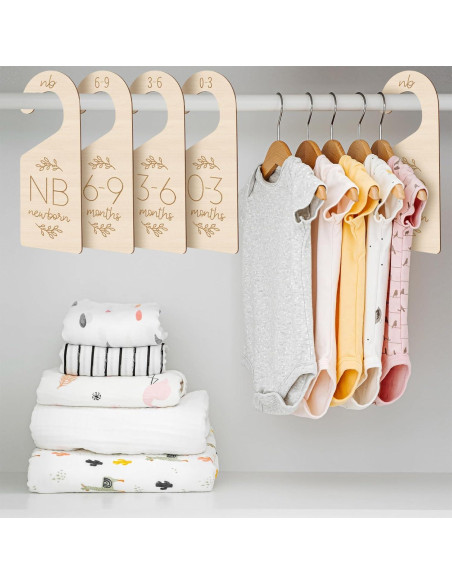 Divisores de Armario para Bebés KINYFY - 7 Pcs Madera 17x8 cm