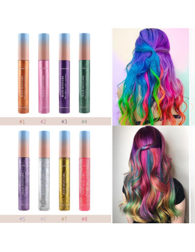 Tinte Temporal para el Cabello aopoka - 8 Colores Vibrantes