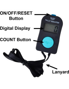 Contador Digital de Mano TopTie con Lanyard - 9999 Dígitos 2