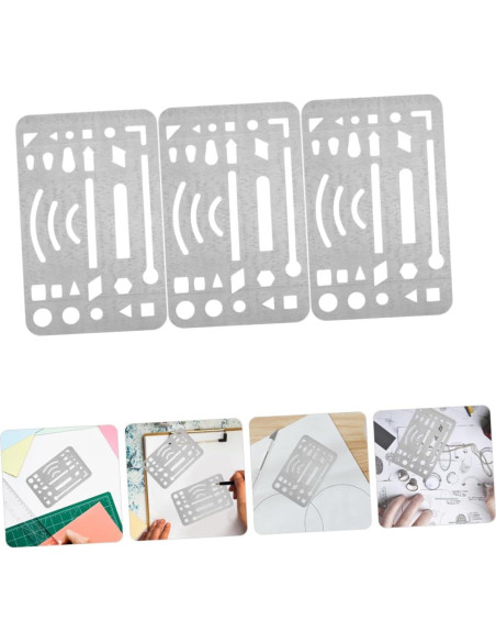 Escudos de Borrado Acero Inoxidable Gadpiparty 3 Piezas 9.1x5.2cm