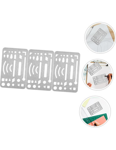 Escudos de Borrado Acero Inoxidable Gadpiparty 3 Piezas 9.1x5.2cm