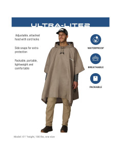 Poncho de Lluvia Impermeable FROGG TOGGS Ultra-Lite2 Caqui 2