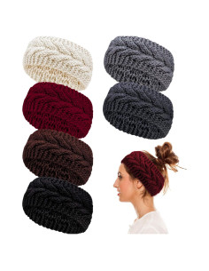 Diademas Trenzadas de Invierno Whaline - 6 Piezas 11 cm