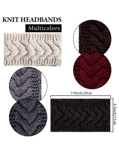 Diademas Trenzadas de Invierno Whaline - 6 Piezas 11 cm 2