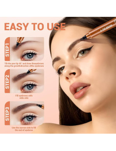 Lápiz de Cejas Microblading Impermeable Teamoda 2 Pcs Marrón Oscuro 2