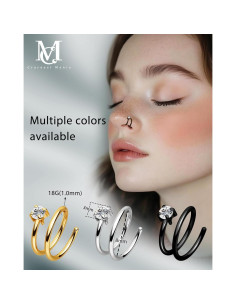 Aros Doble para Nariz CM Crareesi Mania 3Pcs Acero 316L 18G 2