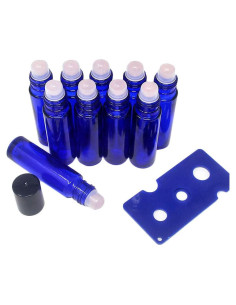 10 Botellas Vacías de Vidrio Fengshuisale 10ml con Rodillo