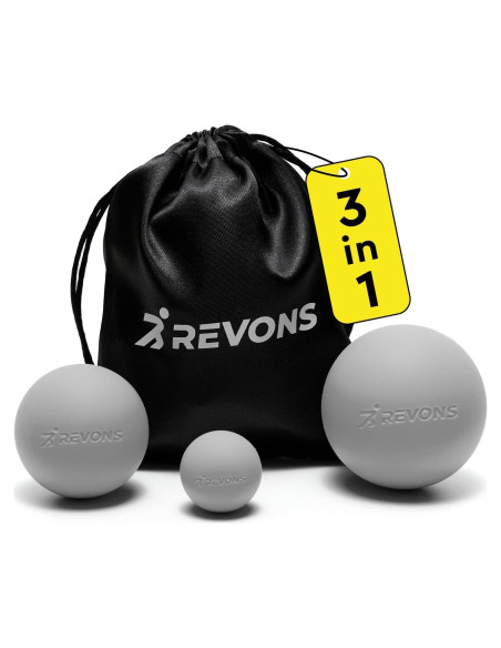 Juego de Pelotas de Masaje REVONS 3 en 1 - Alivio Muscular