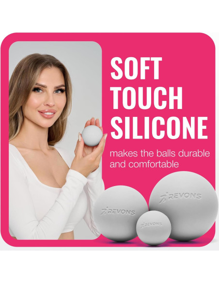 Juego de Pelotas de Masaje REVONS 3 en 1 - Alivio Muscular