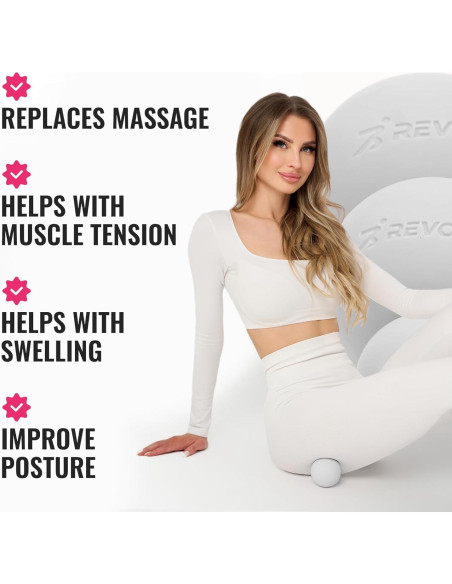 Juego de Pelotas de Masaje REVONS 3 en 1 - Alivio Muscular
