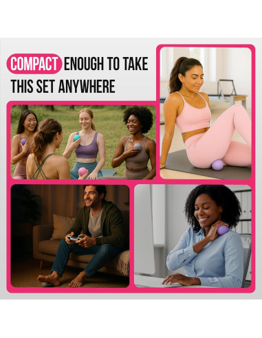 Juego de Pelotas de Masaje REVONS 3 en 1 - Alivio Muscular