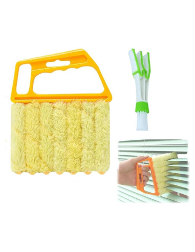 Herramienta de Limpieza de Persianas UIUSEA 7 Dedos Amarillo