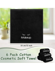 Toallas de Maquillaje Negras Reutilizables Shimeyao 33x33 cm 2
