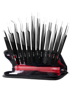 Juego de Pinzas de Precisión Antonki 12 Piezas con Estuche