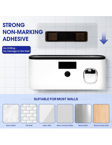 Soporte de Cepillo de Dientes GoLashFun Blanco con Esterilizador