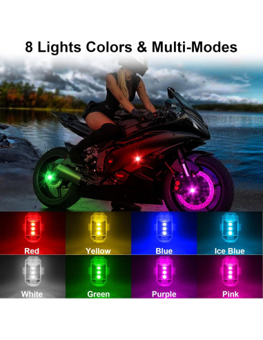 Luces Estroboscópicas LED Inalámbricas LYCARESUN 4PCS USB 8 Colores