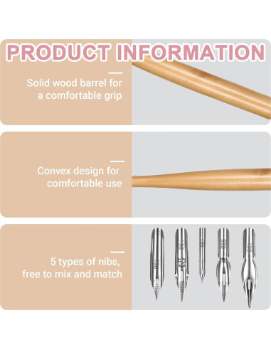 Conjunto de Plumas de Inmersión Larrel 11 Pcs con Soporte