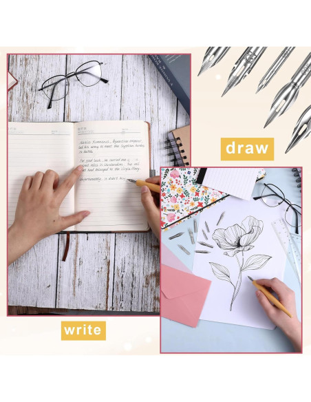 Conjunto de Plumas de Inmersión Larrel 11 Pcs con Soporte