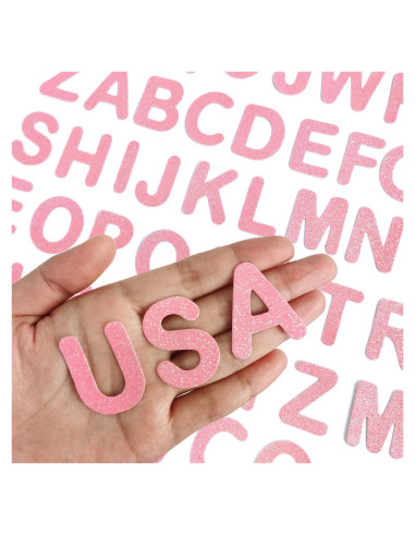 Conjunto de Letras de Brillo ZESION 52 Piezas Rosa