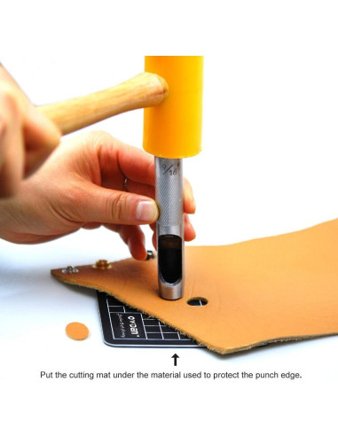 Set de Punzones de Cuero OWDEN 12 Piezas con Mate de Corte