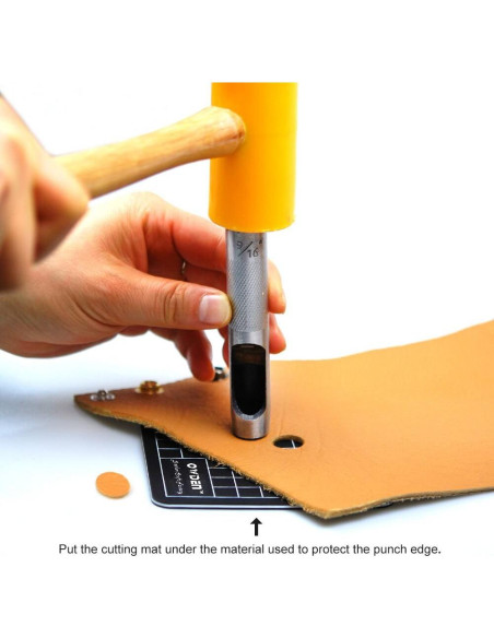 Set de Punzones de Cuero OWDEN 12 Piezas con Mate de Corte