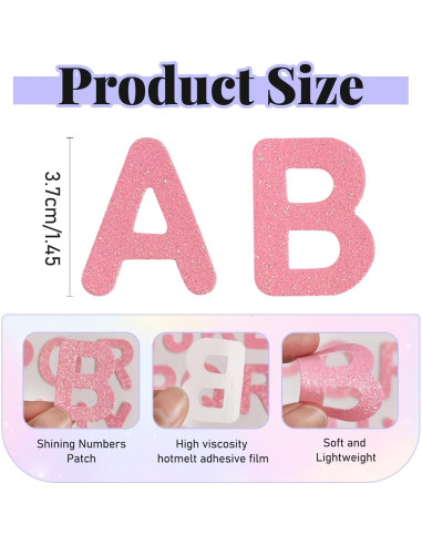 Conjunto de Letras de Brillo ZESION 52 Piezas Rosa