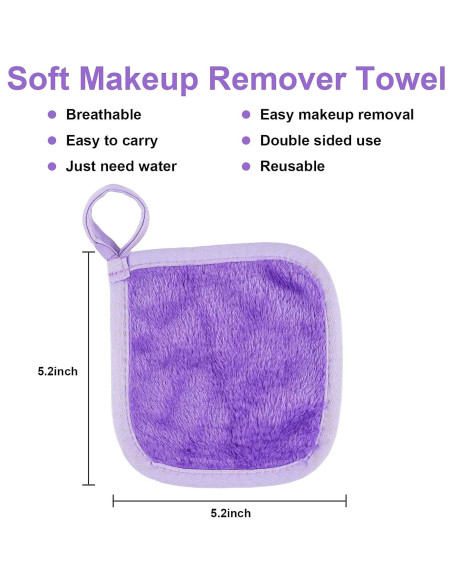 12 Paños Desmaquillantes Reutilizables MEQHUO Microfibra 12.7x12.7cm