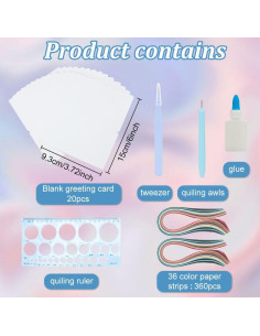 Kit de Quilling WEBEEDY para 20 Tarjetas de Cumpleaños 2