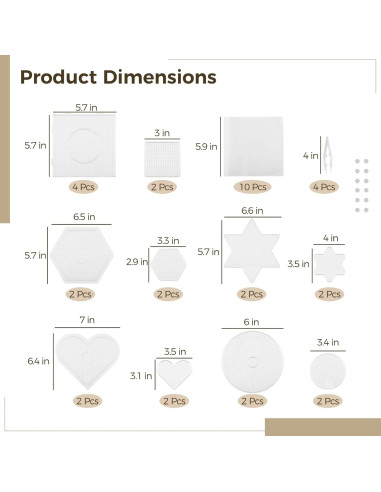 Set de 36 Tableros de Perlas Perler Epicover 5 Formas 0.72 kg