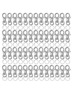 200 Ganchos de Llaveros Gisedkle 3.5cm Metal Zinc Plata