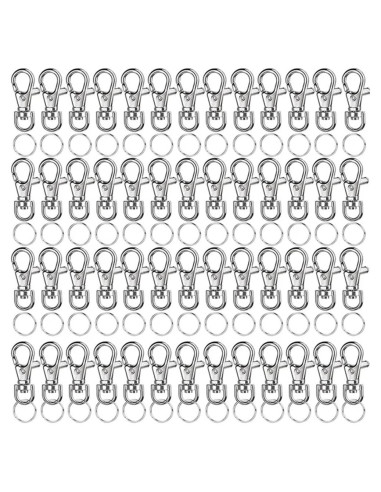 200 Ganchos de Llaveros Gisedkle 3.5cm Metal Zinc Plata