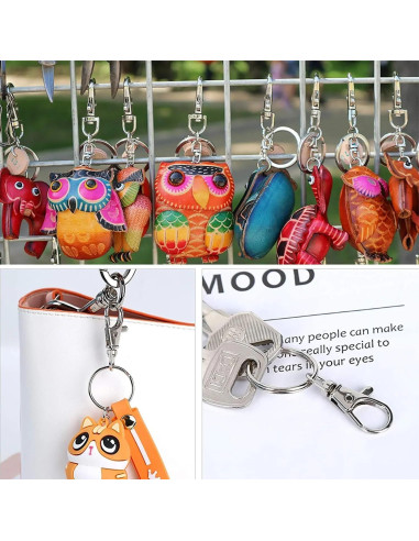 200 Ganchos de Llaveros Gisedkle 3.5cm Metal Zinc Plata