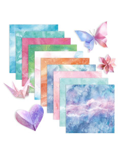 200 Hojas de Papel Origami Doble Cara Cielo Estrellado 9.5cm