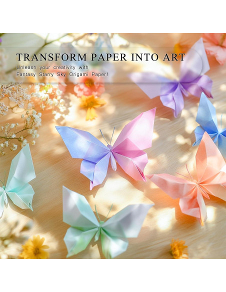 200 Hojas de Papel Origami Doble Cara Cielo Estrellado 9.5cm
