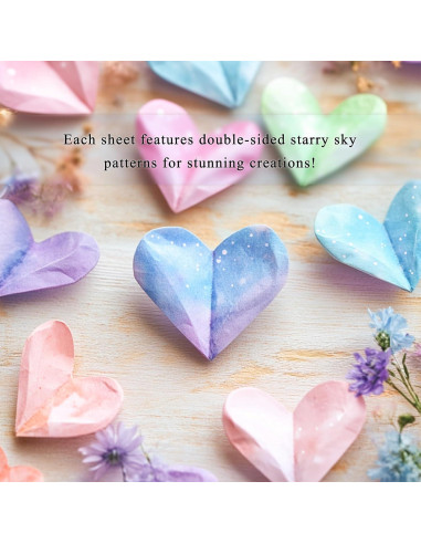 200 Hojas de Papel Origami Doble Cara Cielo Estrellado 9.5cm