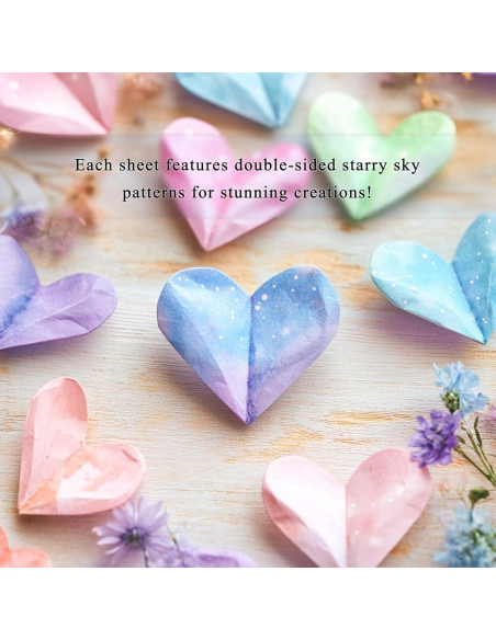 200 Hojas de Papel Origami Doble Cara Cielo Estrellado 9.5cm