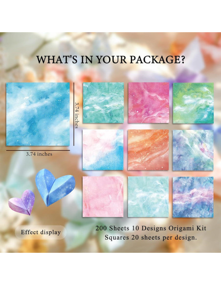 200 Hojas de Papel Origami Doble Cara Cielo Estrellado 9.5cm