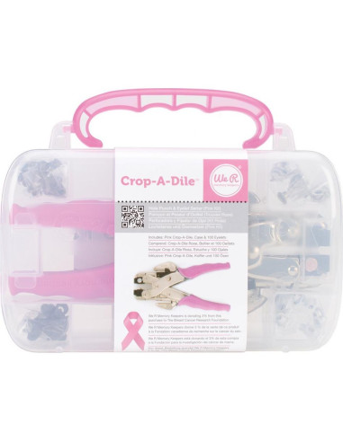 Crop-A-Dile We R Memory Keepers Kit de Perforación Rosa 100 Ojetes