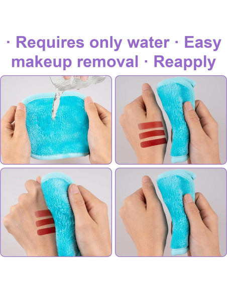 12 Paños Desmaquillantes Reutilizables MEQHUO Microfibra 12.7x12.7cm