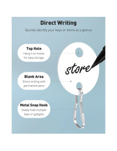 Etiquetas de Llave Uniclife 50 Pcs Blancas Escriturables 2