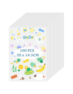 100 Hojas de Plástico Encogible 20 x 14.5 cm para Manualidades