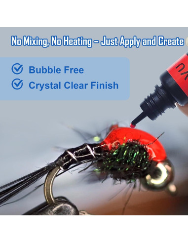 Riverruns Set de 6 Pegamentos UV Coloridos para Atado de Moscas